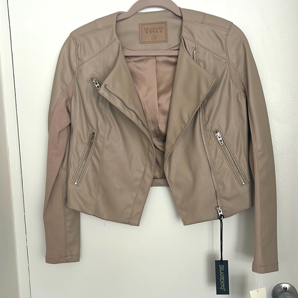 BlankNYC tan faux leather jacket, unworn